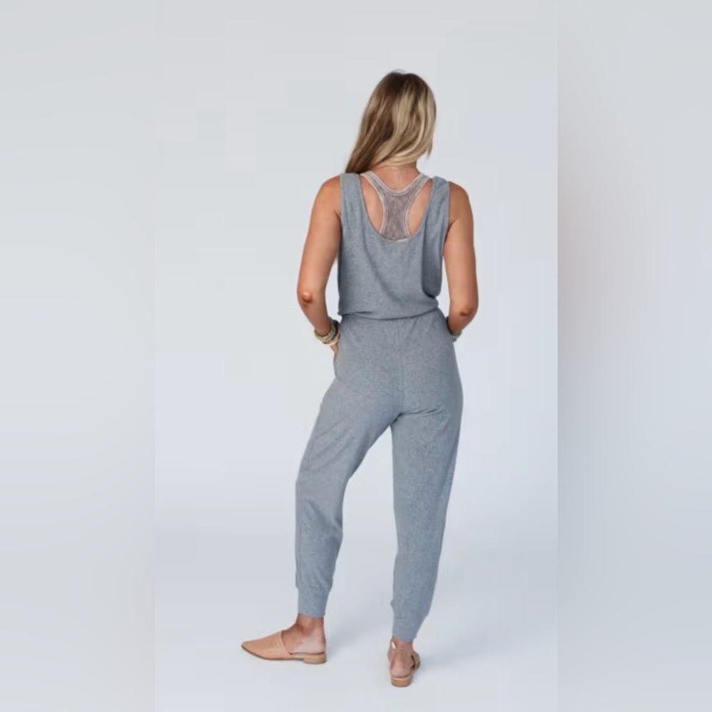 Three Bird Nest Gray Jumpsuit - Picture 2 of 8